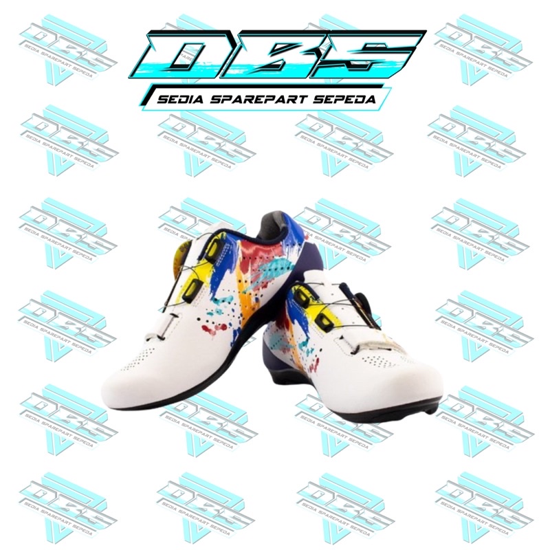 SEPATU CLEAT SANTIC PICASSIO WHITE SHOES ROADBIKE