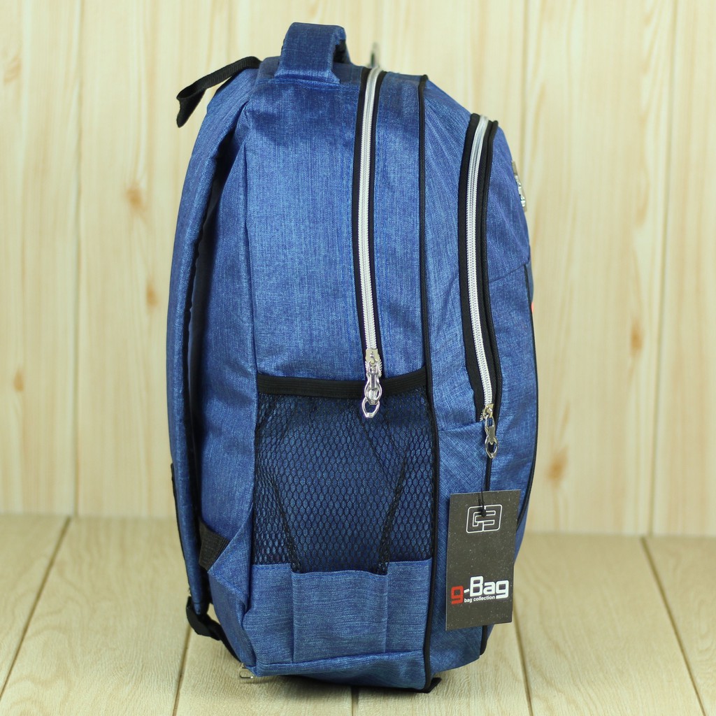 Tas Sekolah Biru Ransel Distro Denim Biru Scotlet  Backpack Punggung Keren