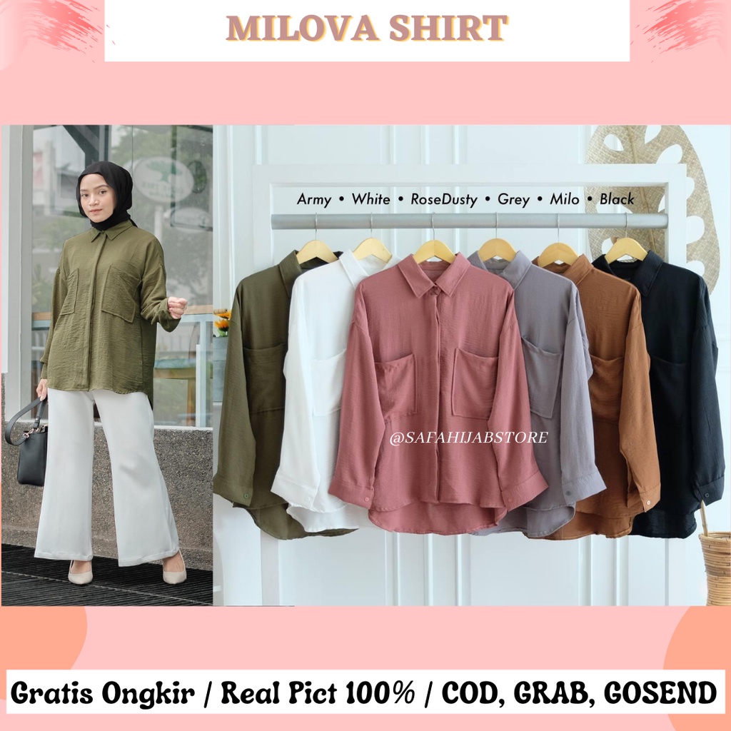 MILOVA SHIRT / BLOUSE / TOP / KEMEJA / ATASAN WANITA / ATASAN KERJA