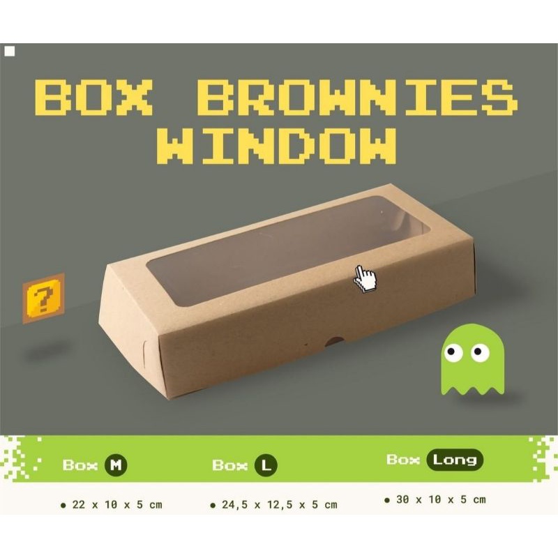 

BOX BROWNIES KOTAK KUE FULL LAMINASI WINDOW 30x10x5