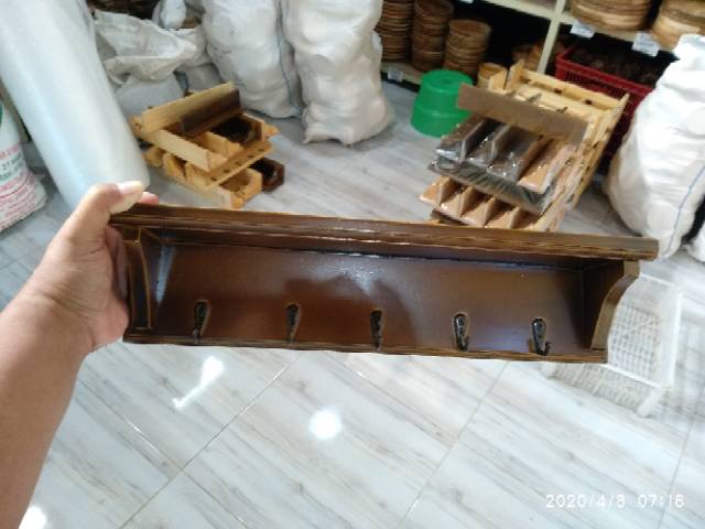 Tempat Kunci / Gantungan Kunci / Key Holder/ Rak Kayu Serbaguna 40 Cm