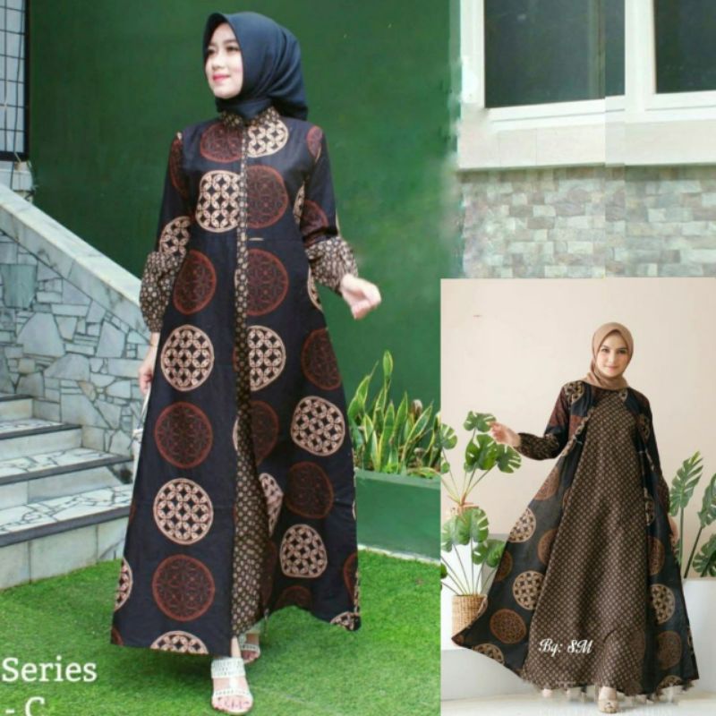 Gamis Batik Jumbo Modern Gamis Busui Gamis Batik Kombinasi - Gamis Batik Terbaru