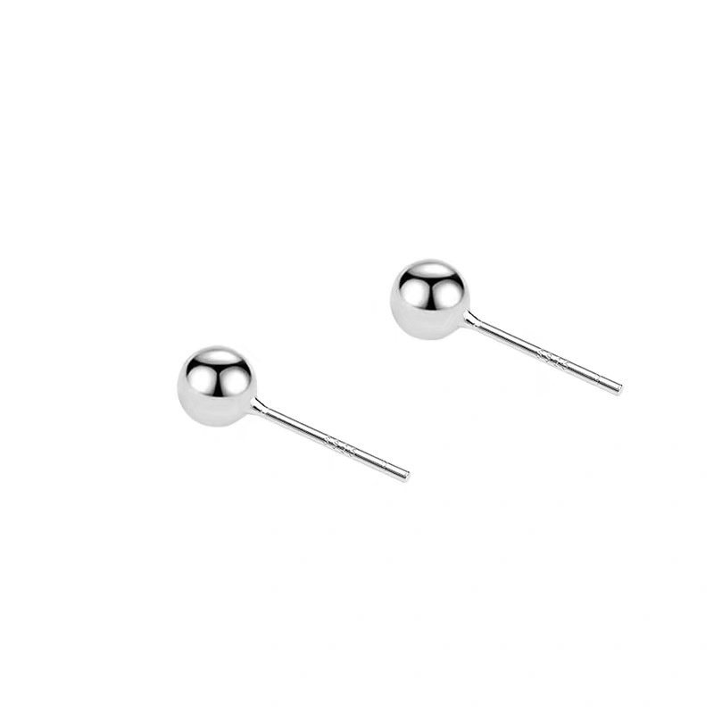 1pc Anting Stud Mini Bahan Sterling Silver S925 100% Dengan Karet plug Untuk Hadiah Perhiasan