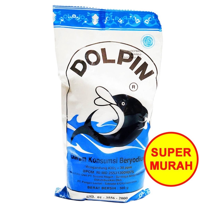 

Garam Dolpin (Dolphin) Yodium Kemasan 500 Gr