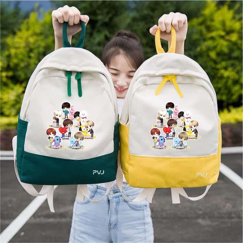 Tas BTS BT21 Ransel sekolah anak perempuan / backpack school korean style