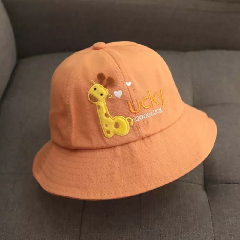 BUCKET HAT TALI ANAK GOOD LUCKY / BUCKET ANAK BORDIR LUCKY LAKI PEREMPUAN USIA 2-7 TAHUN