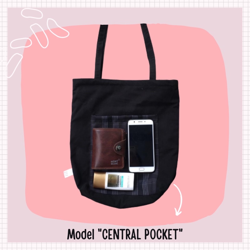 Abstrak Totebag Premium Tas Kuliah Bahan Baby Kanvas