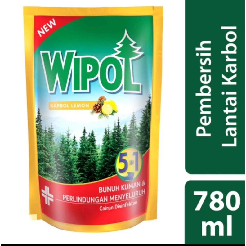 Wipol Pel Lantai Karbol Cemara 780 Ml - Karbol Lantai, Karbol Pembersih, Karbol Botol