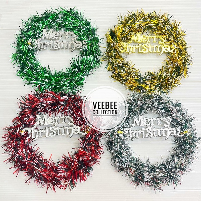 Jual Ring Slinger bulat / hiasan ring depan pintu/ hiasan natal/ gantungan pohon natal/wreath plastik | Shopee Indonesia