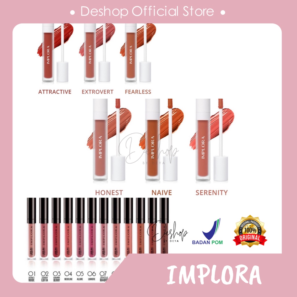 Implora Urban Lipcream Matte &amp; Lip Velvet Original 100% BPOM