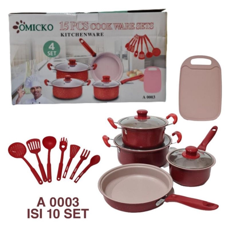 [BISA COD] Panci 15IN1 Omicko murah panci set tebal panci set warna warni panci set quality premium