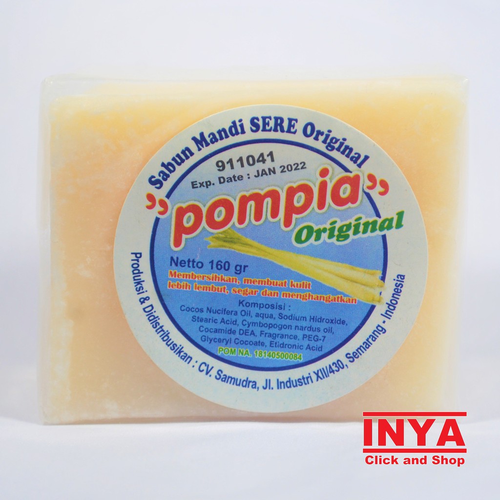 POMPIA LEMONGRASS SOAP ORIGINAL 160gr - Sabun Mandi Sere Asli