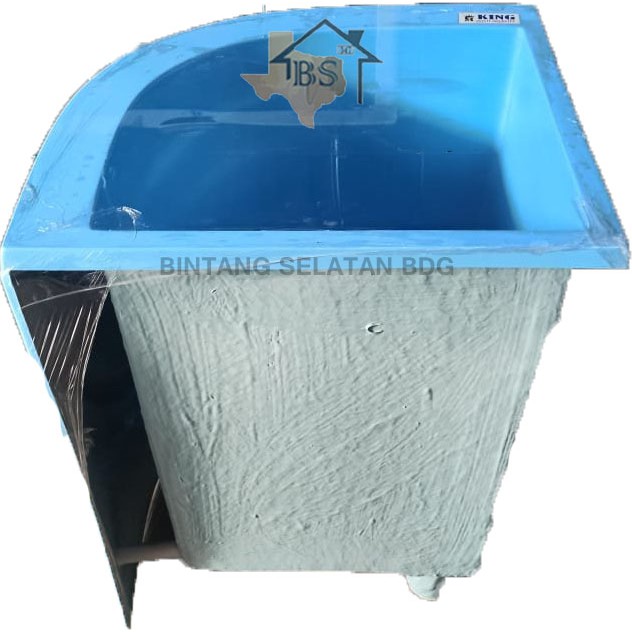 BAK AIR KING  BAK SUDUT KAMAR MANDI WARNA BIRU 110L 53X53X62