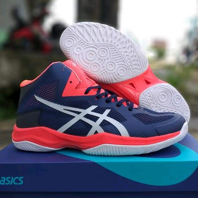  Asics  Gel Swift Sepatu  Voli Pria Warna  Biru  Sepatu  Volley 