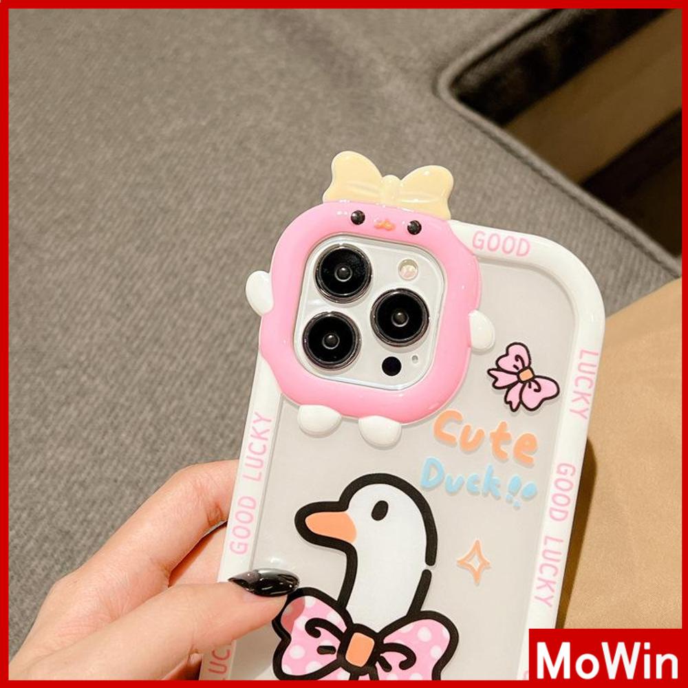 iPhone Case Silicone Soft Case Clear Case Airbag Shockproof Protection Camera Smooth Feel Cartoon Duck Cute Compatible For iPhone 11 Pro Max 13 Pro Max 12 Pro Max 7Plus xr XS Max