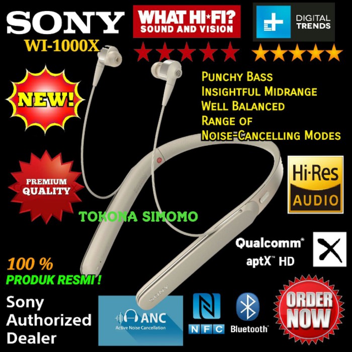 PROMO Sony WI 1000X / WI1000X Noise Cancelling Bluetooth Headphones Original MURAH