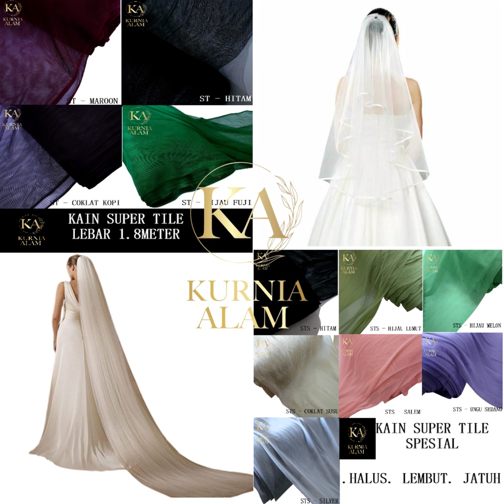 Kain Tile Super Tile Spesial Warna PUTIH Bahan Dress Kebaya Premium Meteran Mewah 0.5 Meter