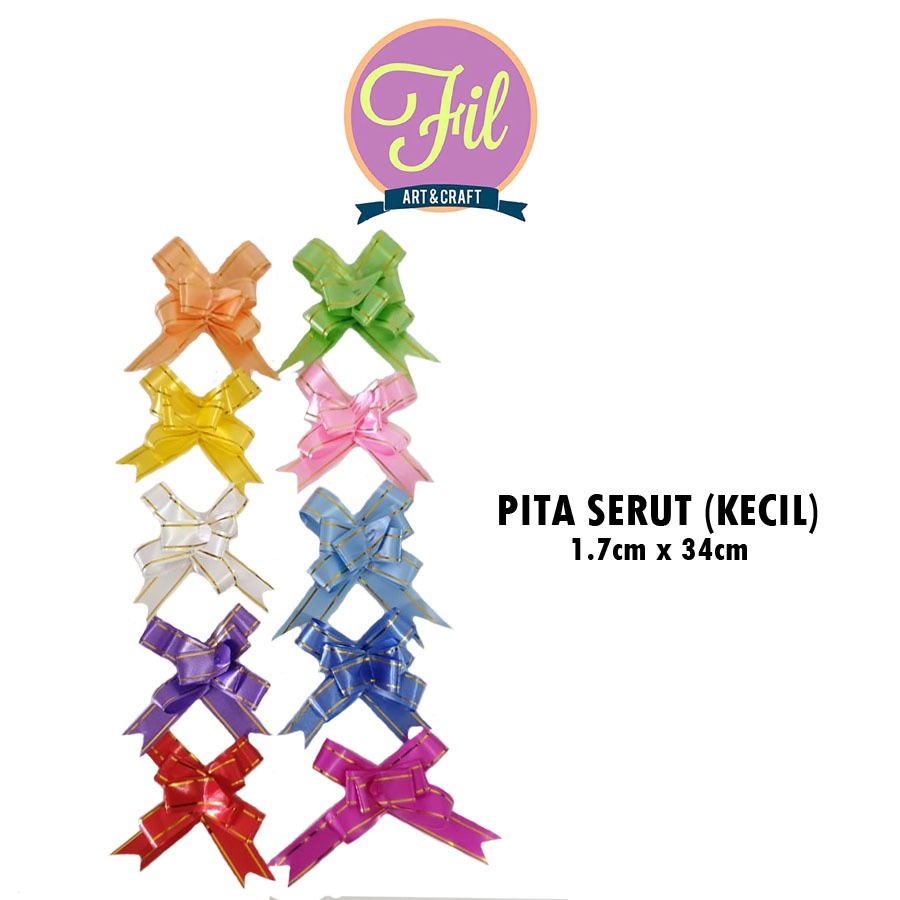 

Pita Serut / Pita Tarik / Pita Kado / Pita Hiasan Souvenir Kecil 1.7cm