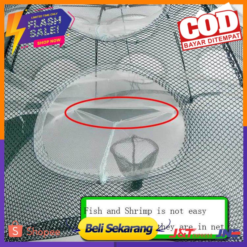 Jaring Pancing Ikan Hexagonal 20 Hole Fishing Net Trap Cage - H14572