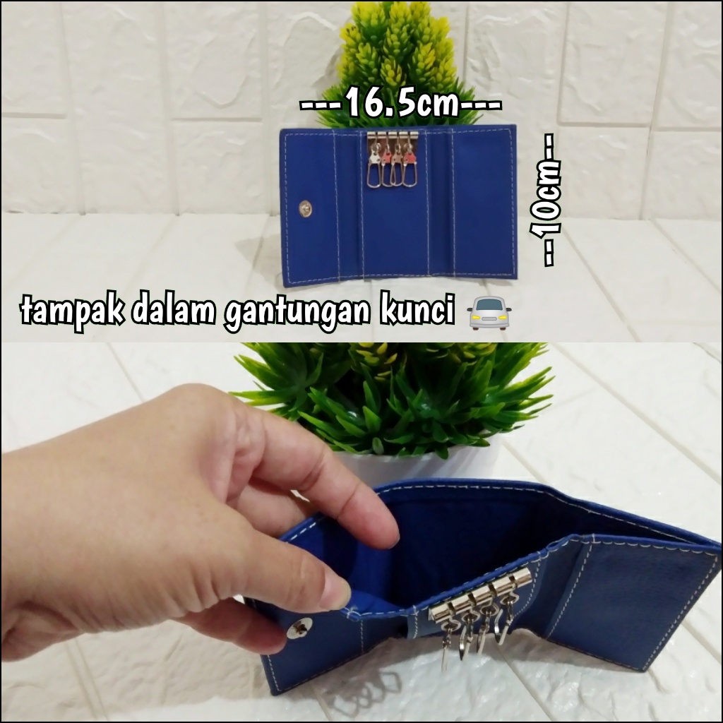 DompeT Kunci MobiL - Dompet Ganci - Gantungan Kunci Mobil Motif Biru BCA Polos