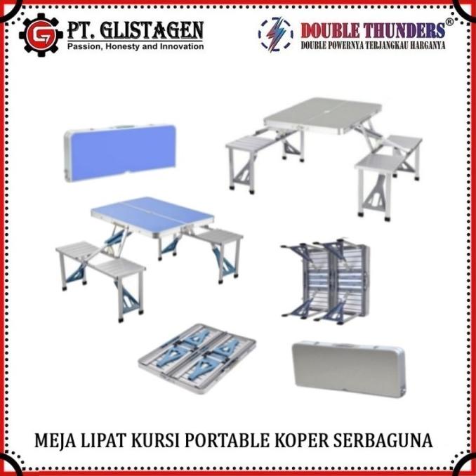 Sale Meja Kursi Lipat Piknik Aluminium Portable Koper Serbaguna Kaki Kotak