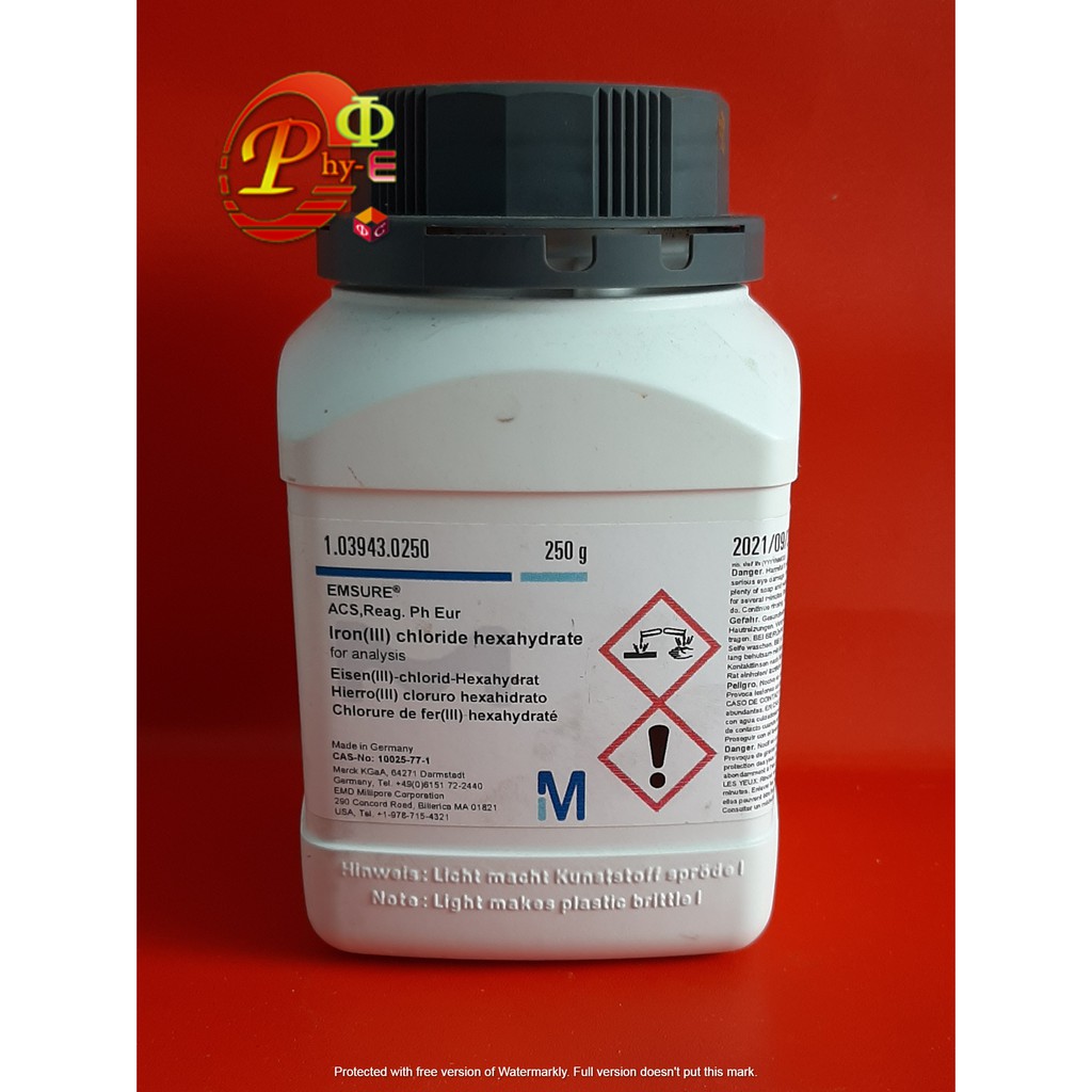 Iron (III) Chloride Hexahydrate MERCK / Besi III Klorida Heksahidrat / FeCl3.6H2O Per Gram
