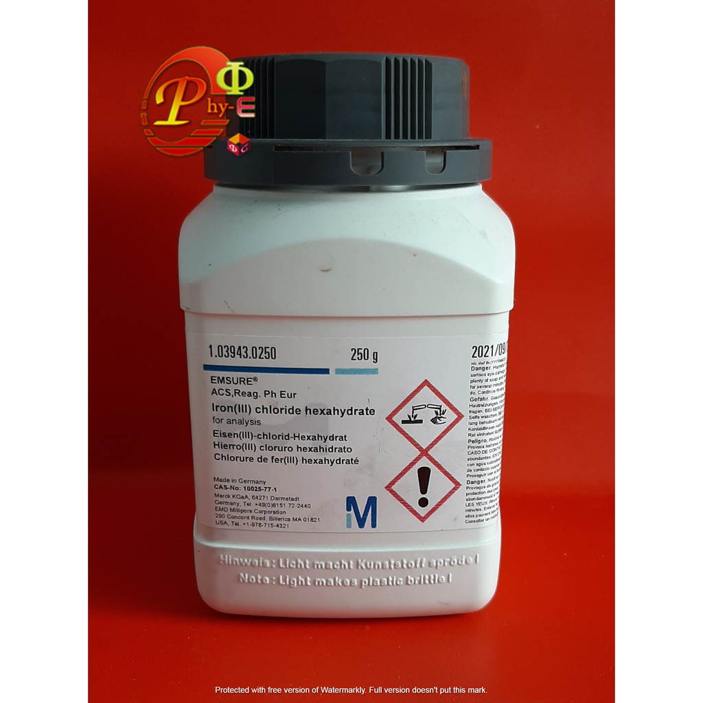 Iron (III) Chloride Hexahydrate MERCK / Besi III Klorida Heksahidrat / FeCl3.6H2O Per Gram (MIN 5 GR