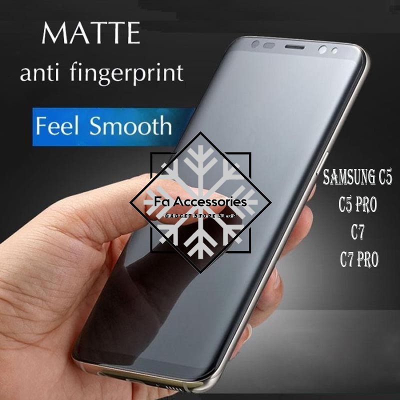 FA ANTI GORES JELLY HYDROGEL MATTE SAMSUNG C5 C5PRO C7 C7PRO FULL SCREEN PROTECTOR GUARD SHOCK PRO