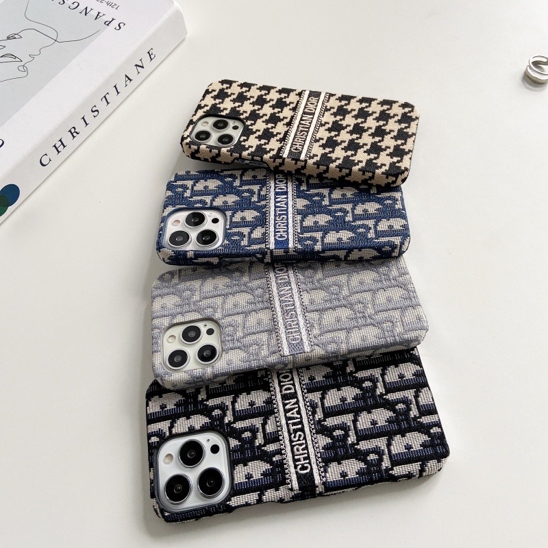 ️Fashion new style iphone case Casing iphone 14 Plus 14 Pro Max 13 promax 7 / 8P / 12 11 / XS / XR / XSMAX Motif Houndstooth CDIOR