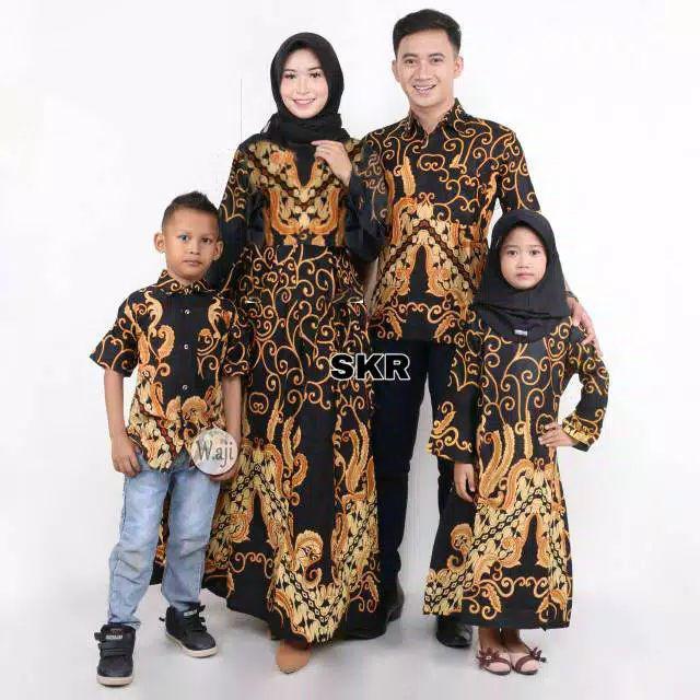 Batik Couple Keluarga Sania Ruffle Ori Ndoro Jowi Dnt Ulir Kuning