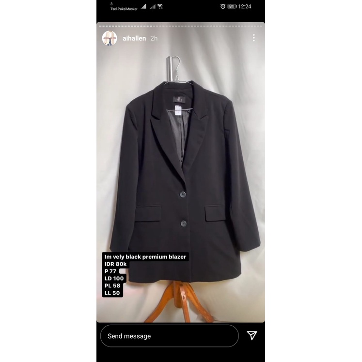 imvely black premium blazer