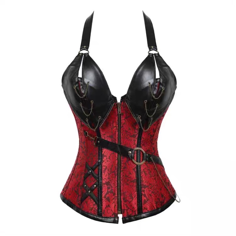 Women Gothic Vintage Ribbon Bustier Corset 8561 (M - XXL)