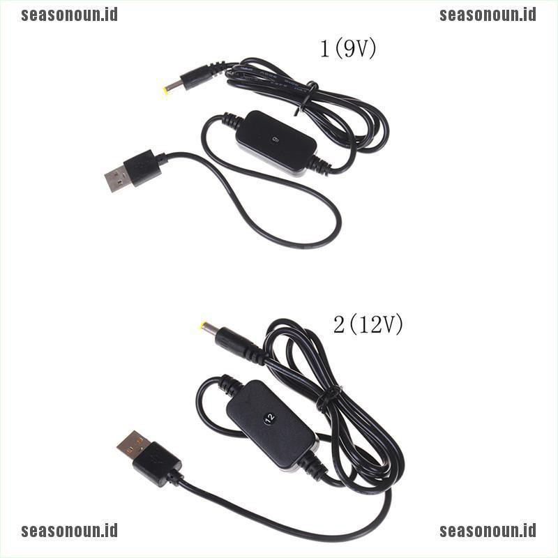 (sea) Kabel Konverter DC-DC USB 5V Ke 9V / 12V Jack 5.5x2.1mm