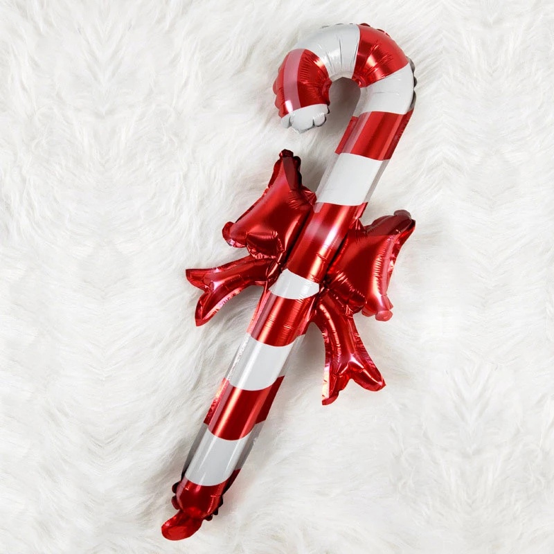 [24 Inch Aluminum Foil Christmas Inflatable Stick Handheld Balloon] [Cane Candy Elk Head Gingerbread Man Snowman Birthday Party Banquet Supplies]