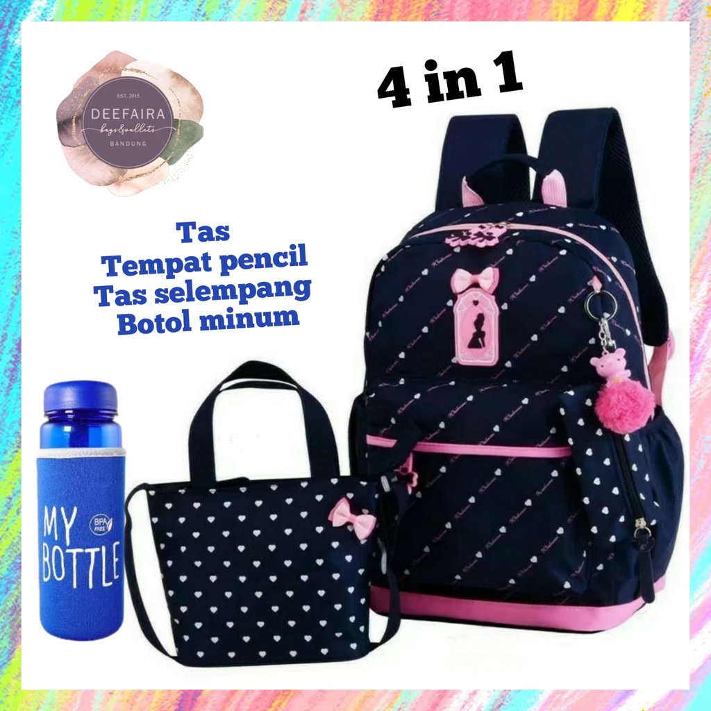 Tas Ransel Lucu Anak Perempuan Barb1e Mirr0r 4 In 1 Tas Sekolah Anak Tk Sd Smp