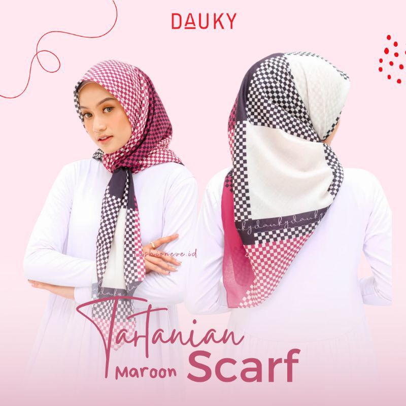 HIJAB SEGI EMPAT DAUKY MOTIF / DAUKY TARTANIAN SCARF ORIGINAL