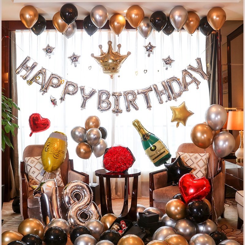 BALON FOIL HAPPY BIRTHDAY 1 SET 40 CM BALON FOIL MURAH BALON PESTA