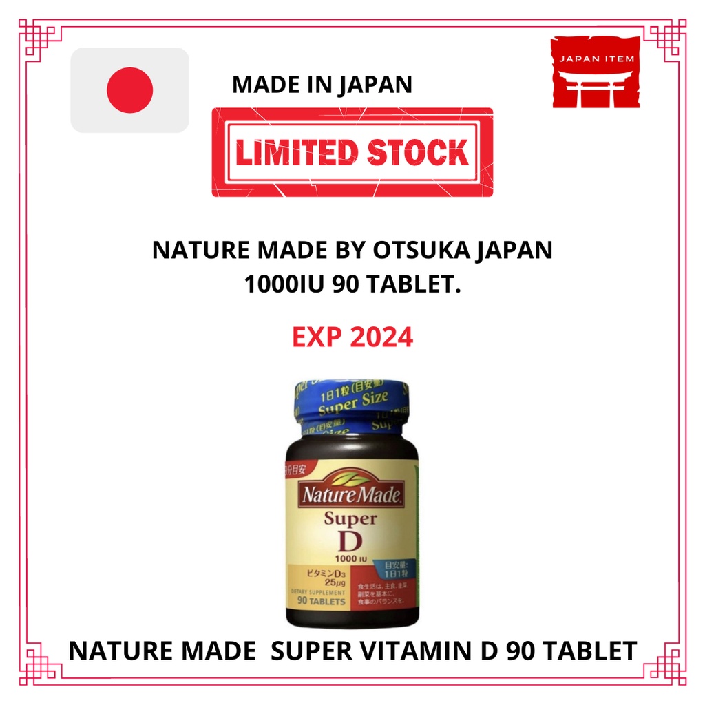 Nature Made Super Vitamin D 1000 IU 90 Tablets by Otsuka Japan