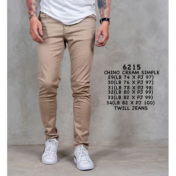 Celana Chinos Panjang SLIMFIT Bahan Katun Strecht Melar 27-38