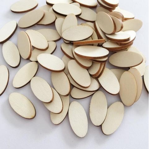 Wooden Embellishments - Oval Shape (25pcs)