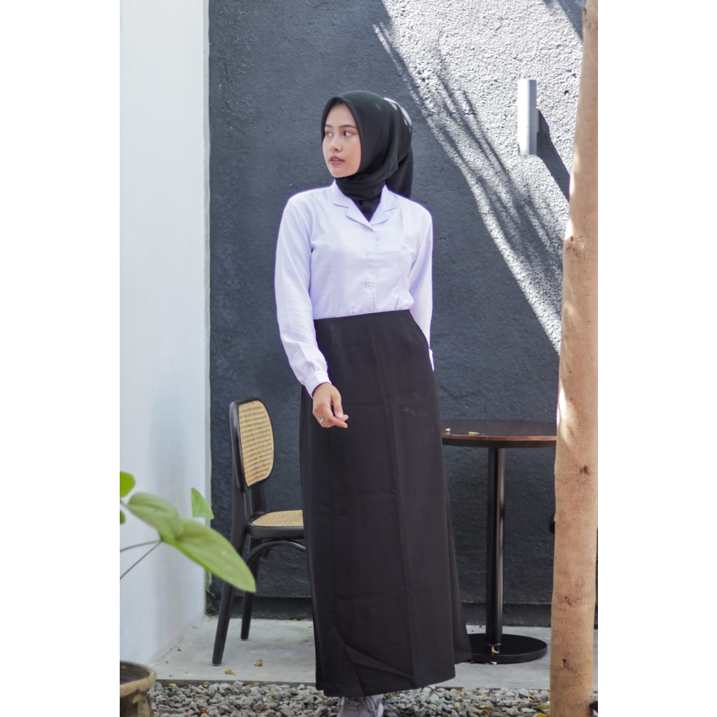 Seragam hitam putih atasan/rok/gamis PNS wanita