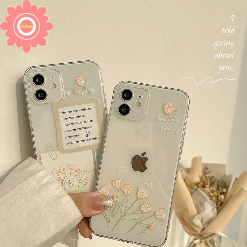 Summer Clear Case iPhone 6 6s 7 8 Plus 11 12 Pro Max X XR XS MAX SE 2020 13 Pro Max Creative Fresh Flowers Transparent Soft TPU Back Cover