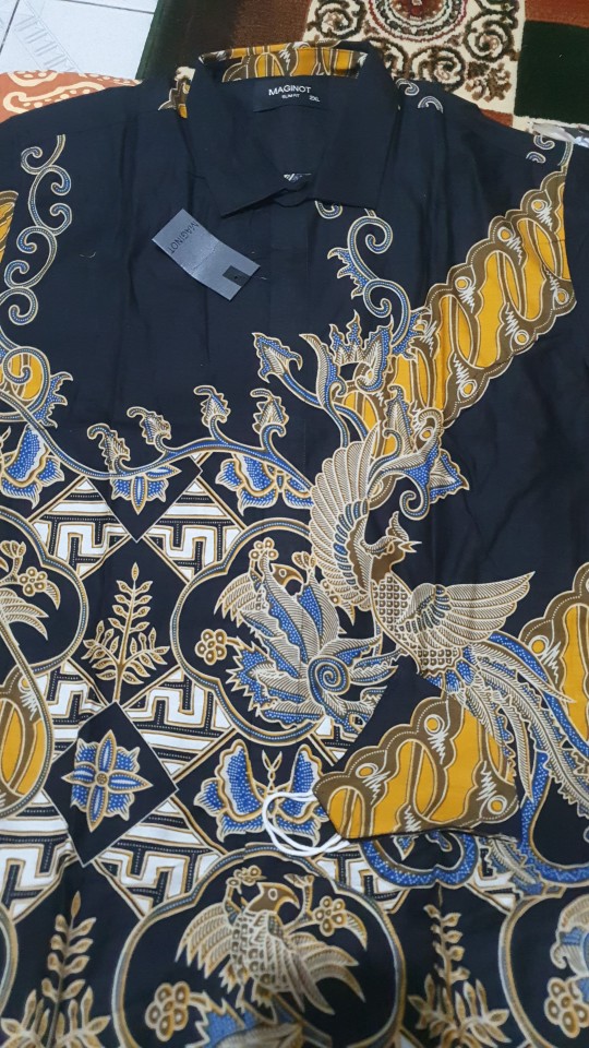 Maginot Kemeja Batik 2.0 Ardiya-ls Lengan Panjang Pria + Free Masker