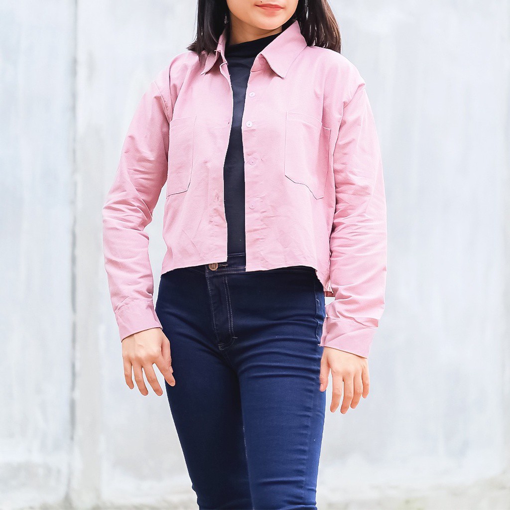 Tq88indonesia Fashion Baju Kemeja  Wanita Lengan Panjang Terbaru / Kem Gita Giomi Rami Linen Shirt / Hem Polos Cewek / Ootd / Kemeja Polos / Baju outer Cewek