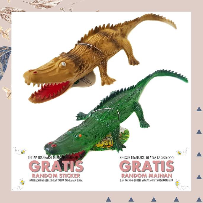 New Mainan Anak Murah Figure Buaya Karet Mainan Binatang Hewan