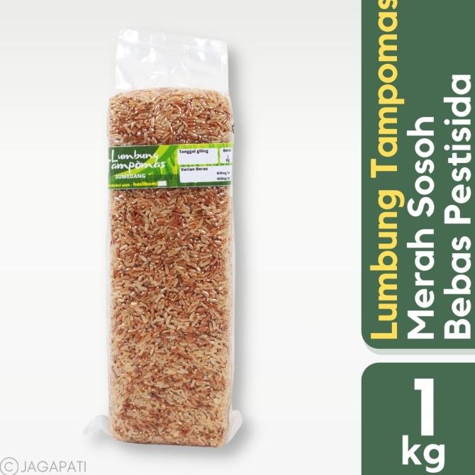 

Lumbung Tampomas - Beras Merah Sosoh 1kg - Beras Diet