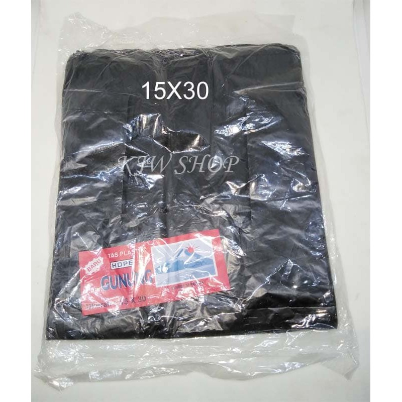 Tas Kresek Kantong Plastik Hitam 15x30 Tipis utk Paking Kantong Kresek Hitam 15 x 30