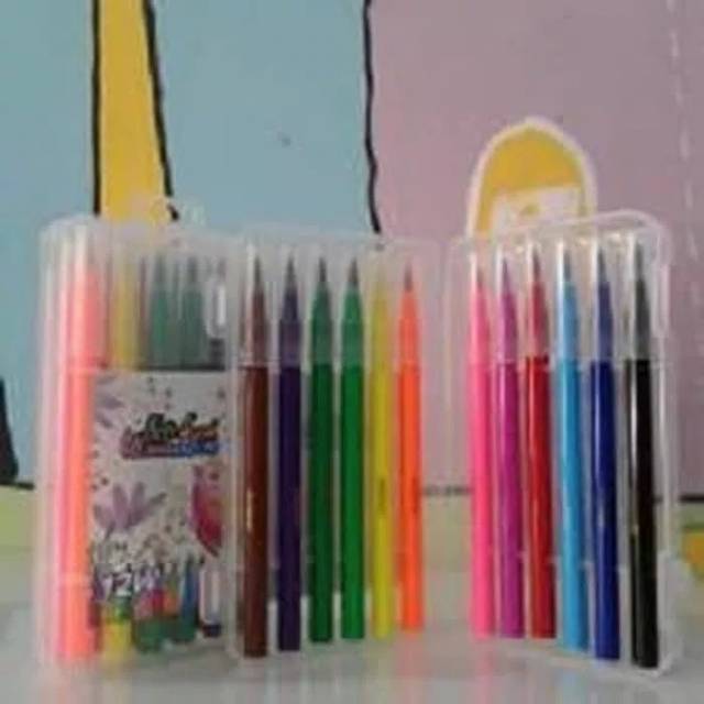 

Spidol Debozz 12 Warna Brush Pen (Per Set)