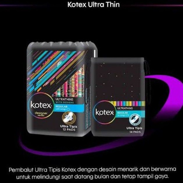 (COD) Pembalut Kotex Ultrathins Ultra thin thins Wings 12's Non Wing 14's Slim Wing 23cm Isi 16lbr