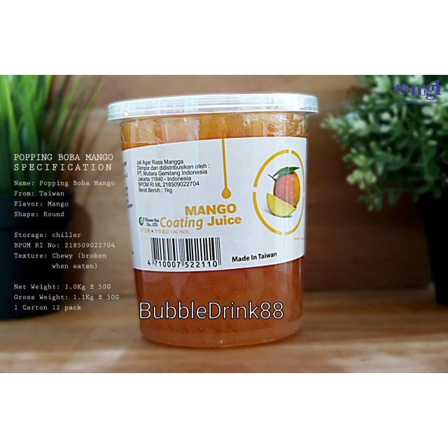 

POPPING BOBA 3.2KG BOBBA IMPORT POPPING BOBA TAIWAN